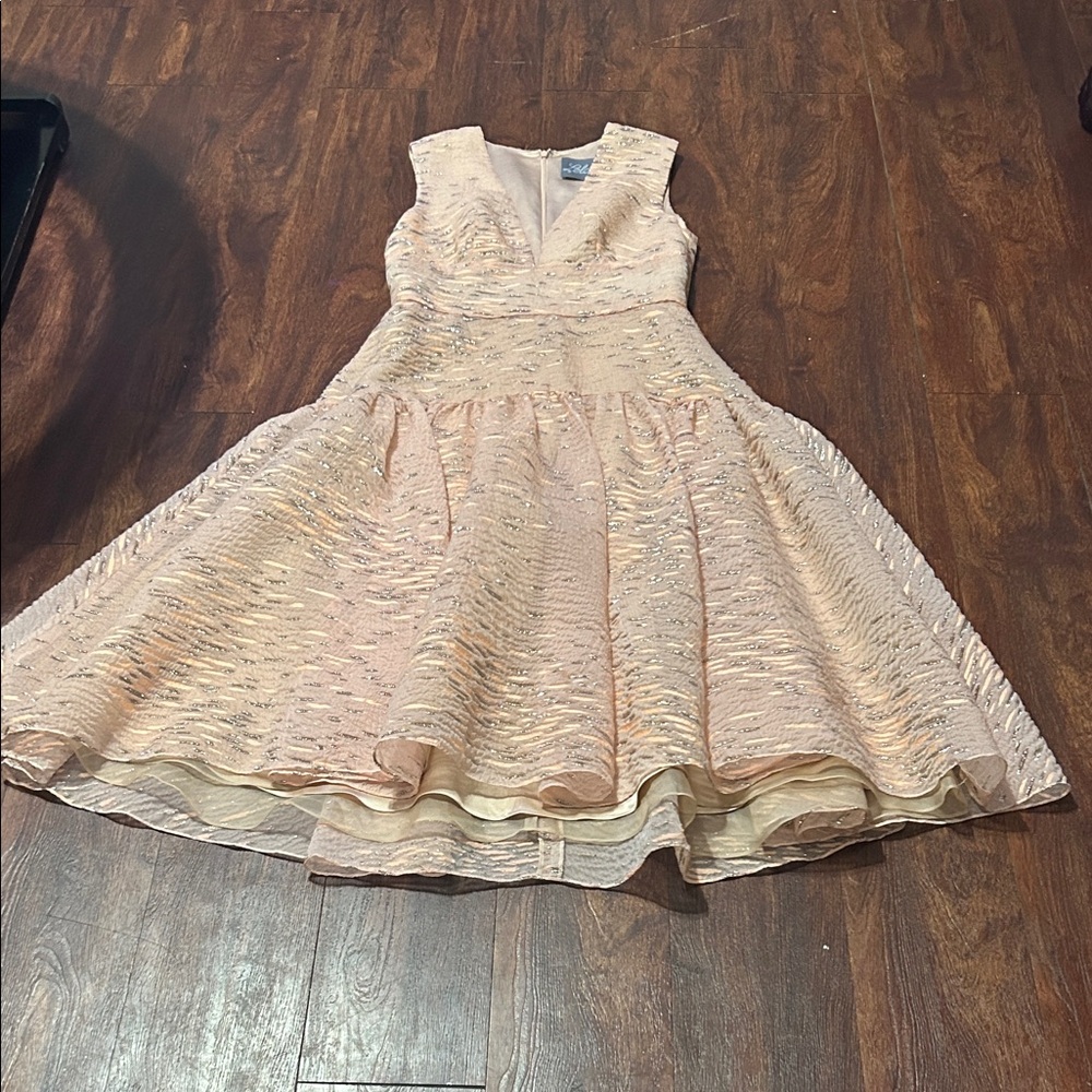 Lela Rose Beige and Gold Dress